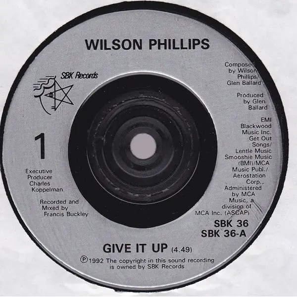 Wilson Phillips - Give It Up 7 Inch Vinyl Single (7 Inch Record) - VG+/VG+ - Classical33.co.uk