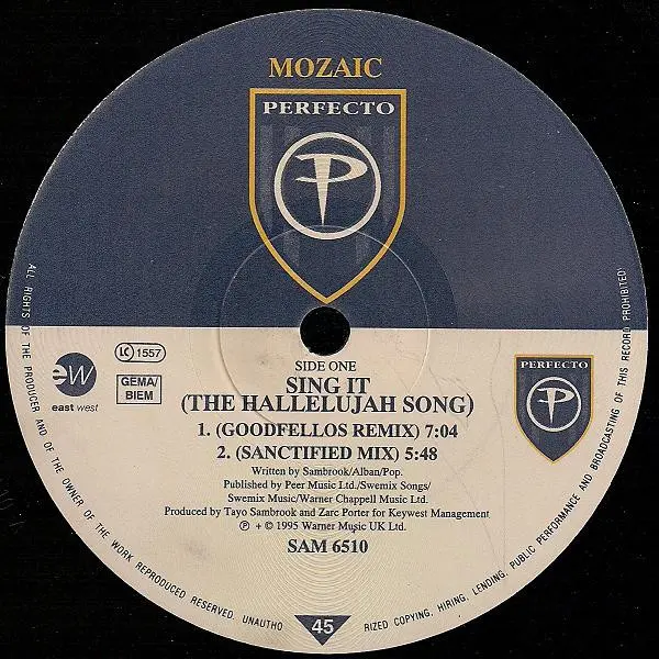 Mozaic - Sing It (The Hallelujah Song) - All City Records