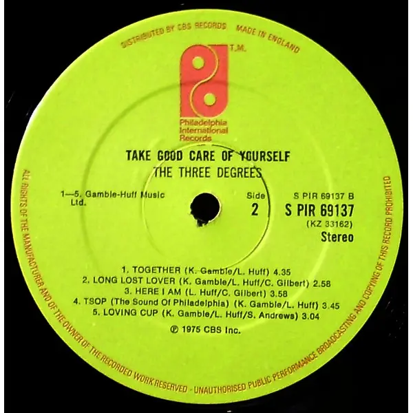 The Three Degrees - Take Good Care Of Yourself Vinyl LP (LP Record, Album) - VG+/VG+ - Classical33.co.uk