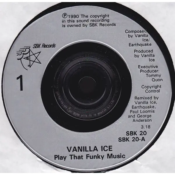 Vanilla Ice - Play That Funky Music 7 Inch Vinyl Single (7 Inch Record) - NM/NM - Classical33.co.uk