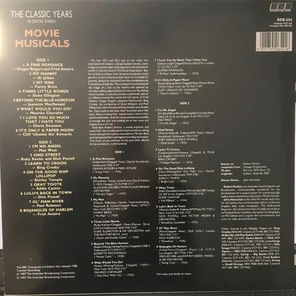 Movie Musicals 1927 To 1936 Vinyl LP (LP Record) - NM/VG+ - Classical33.co.uk
