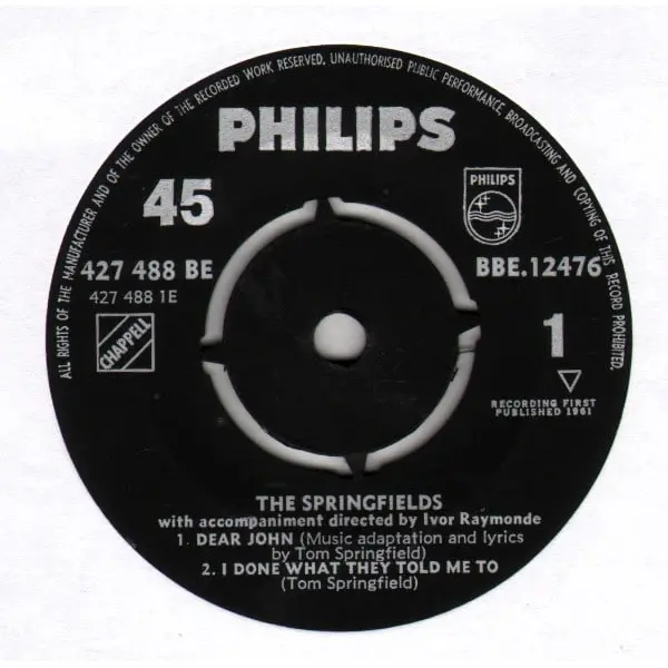 The Springfields - The Springfields 7 Inch Vinyl Single (7 Inch Record, EP) - VG+/VG+ - Classical33.co.uk