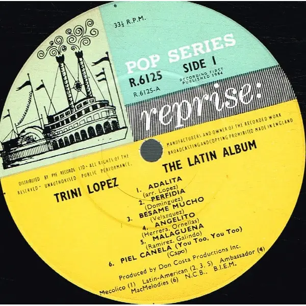 Trini Lopez - The Latin Album Vinyl LP (LP Record, Album) - NM/VG+ - Classical33.co.uk
