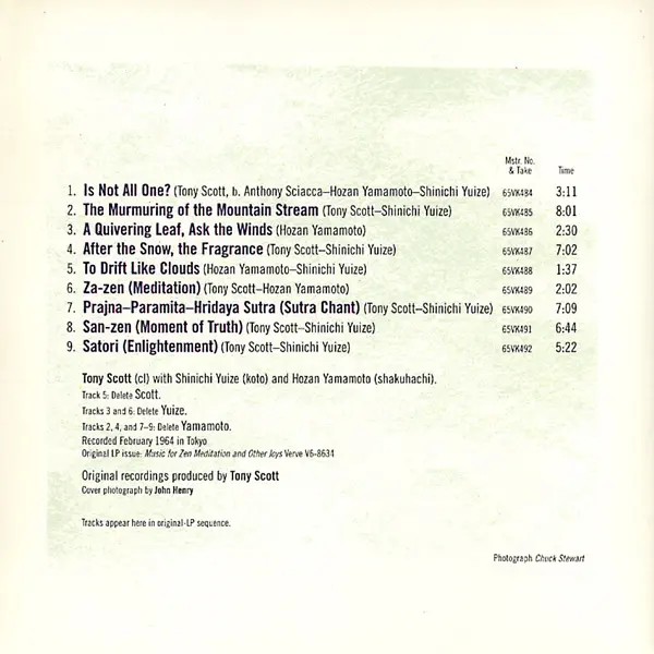 Tony Scott - Music For Zen Meditation And Other Joys (CD, Album) - NM/NM - Classical33.co.uk