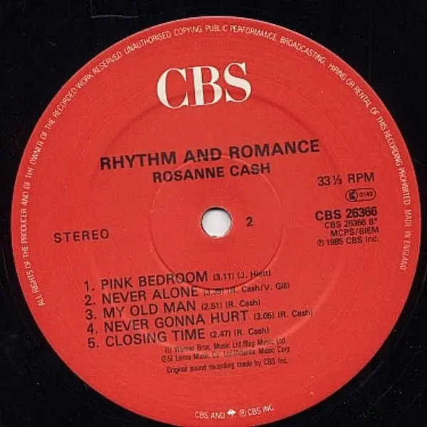 Rosanne Cash - Rhythm And Romance Vinyl LP (LP Record, Album) - NM/VG+ - Classical33.co.uk
