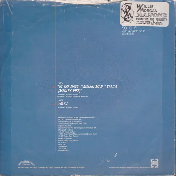 Village People - Medley 1985 7 Inch Vinyl Single (7 Inch Record) - NM/VG - Classical33.co.uk