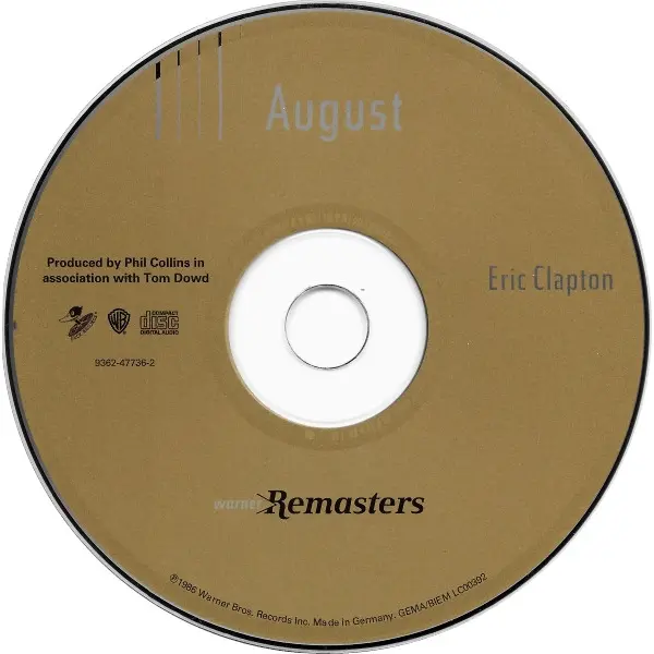 Eric Clapton - August (CD, Album) - NM/NM - Classical33.co.uk