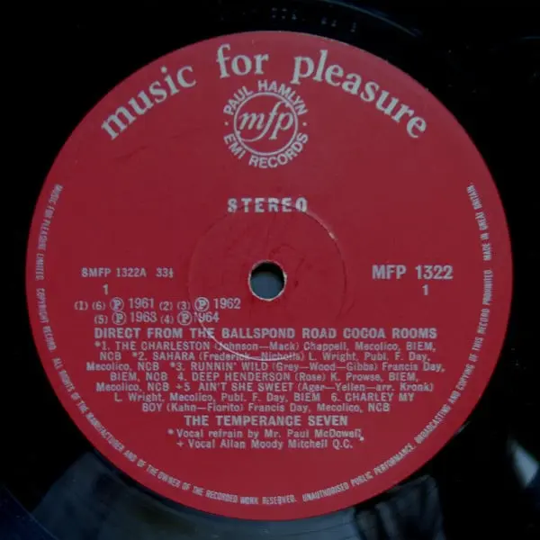 The Temperance Seven - Direct From The Ballspond Road Cocoa Rooms Vinyl LP (LP Record, Album, Compilation) - VG+/VG+ - Classical33.co.uk
