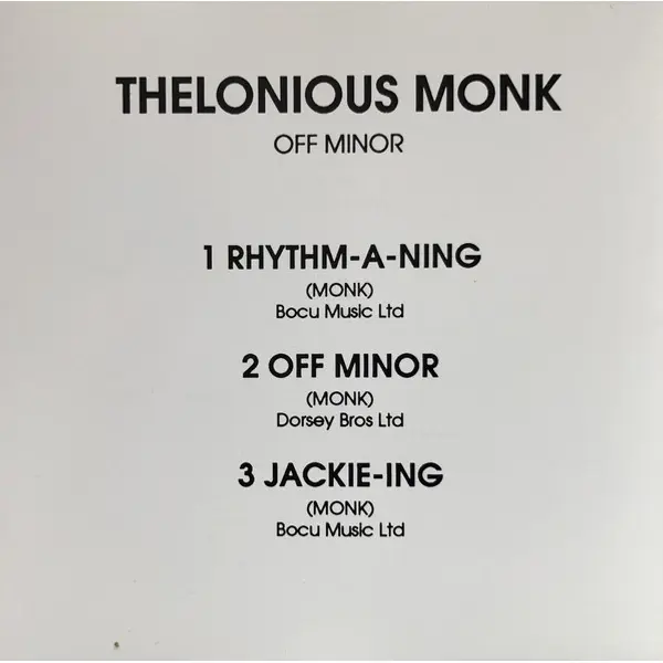 Thelonious Monk - Off Minor (CD, Compilation) - VG+/VG+ - Classical33.co.uk