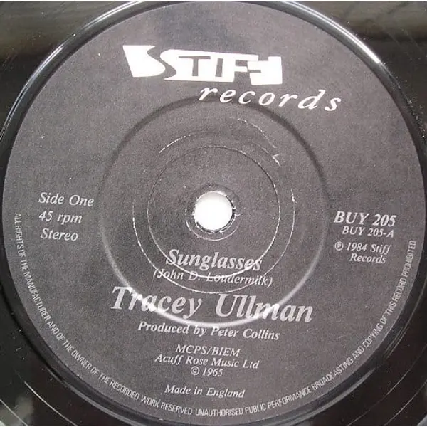 Tracey Ullman - Sunglasses 7 Inch Vinyl Single (7 Inch Record) (45 Record) - NM/VG+ - Classical33.co.uk