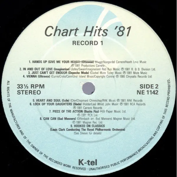 Chart Hits 81 Volume 1 Vinyl LP Album (LP Record) - VG+/VG+ - Classical33.co.uk