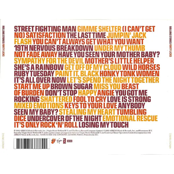 The Rolling Stones - Forty Licks (2xCD, Compilation, Mono) - VG+/VG+ - Classical33.co.uk