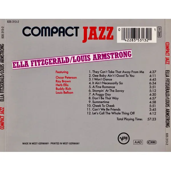 Ella Fitzgerald / Louis Armstrong - Ella Fitzgerald and Louis Armstrong (CD, Compilation) - NM/VG+ - Classical33.co.uk