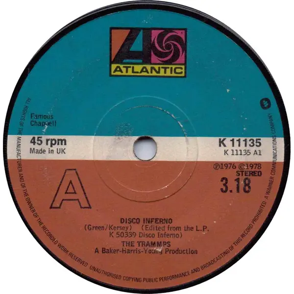 The Trammps - Disco Inferno / That's Where The Happy People Go 7 Inch Vinyl Single (7 Inch Record) - VG+/Generic - Classical33.co.uk