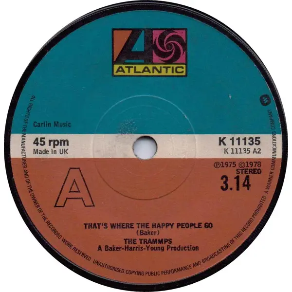 The Trammps - Disco Inferno / That's Where The Happy People Go 7 Inch Vinyl Single (7 Inch Record) - VG+/Generic - Classical33.co.uk