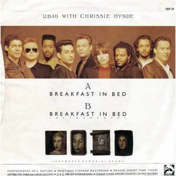 UB40 With Chrissie Hynde - Breakfast In Bed 7 Inch Vinyl Single (7 Inch Record) - VG+/VG - Classical33.co.uk