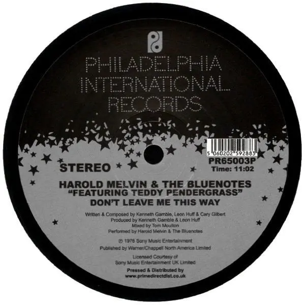 Harold Melvin And The Blue Notes Featuring Teddy Pendergrass - Don't Leave Me This Way / Bad Luck - All City Records