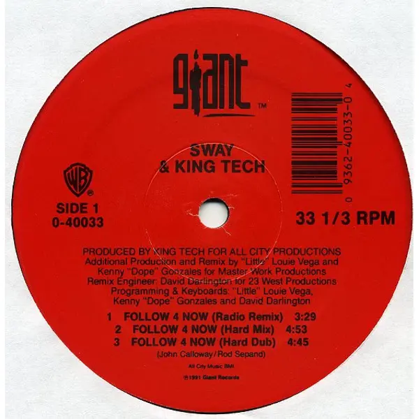 Sway & King Tech - Follow 4 Now - All City Records