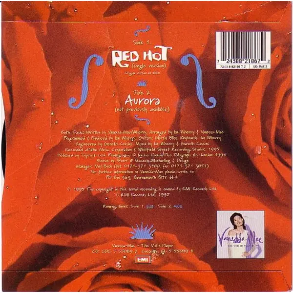 Vanessa-Mae - Red Hot 7 Inch Vinyl Single (7 Inch Record) - NM/NM - Classical33.co.uk