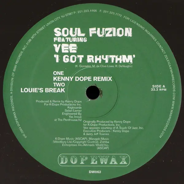 Soul Fuzion - I Got Rhythm - All City Records