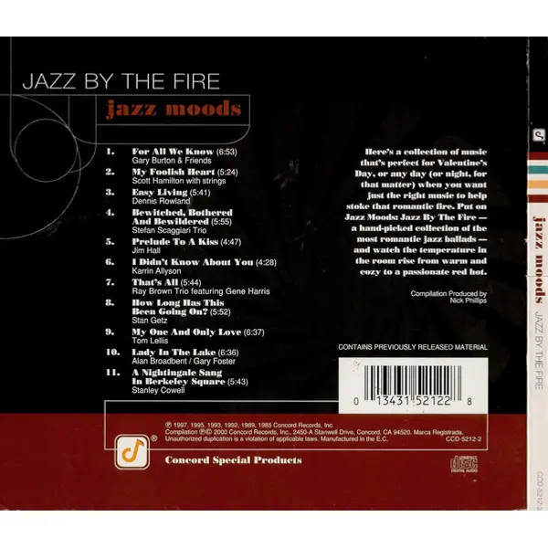 Jazz Moods: Jazz By The Fire (CD, Compilation) - NM/VG+ - Classical33.co.uk