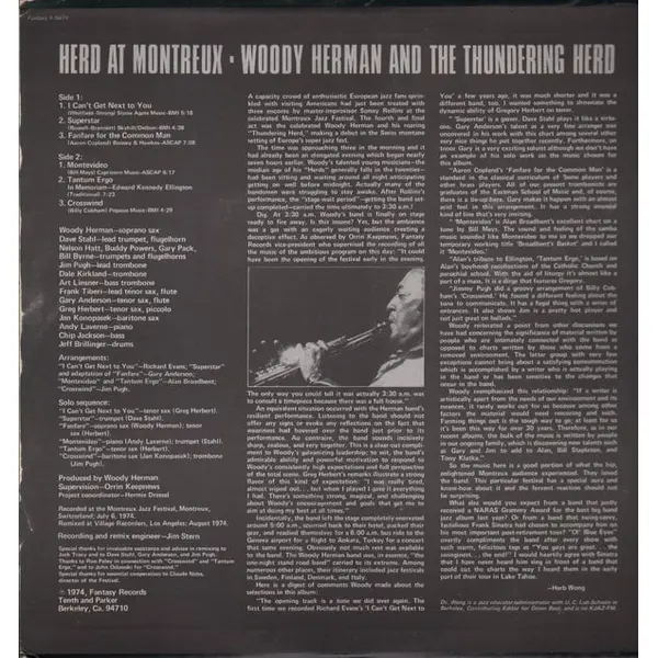 Woody Herman - Herd At Montreux Vinyl LP (LP Record, Album) - NM/VG+ - Classical33.co.uk