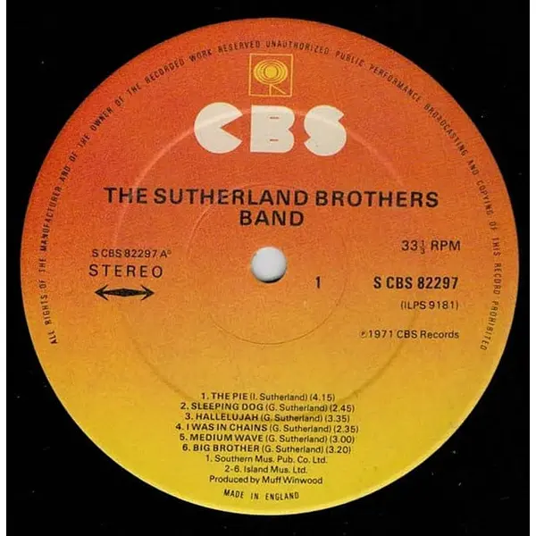 Sutherland Brothers - The Sutherland Brothers Band Viny LP (LP Record, Album) - NM/VG+ - Classical33.co.uk