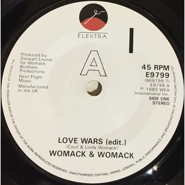 Womack and Womack - Love Wars 7 Inch Vinyl Single (7 Inch Record) - NM/VG+ - Classical33.co.uk