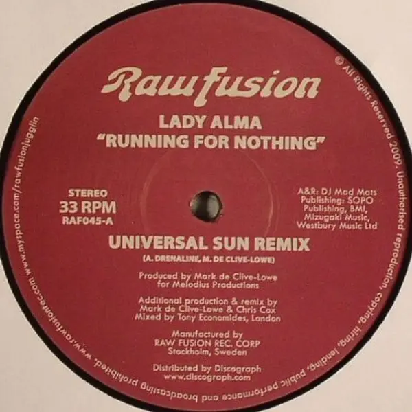 Lady Alma - Running For Nothing - All City Records
