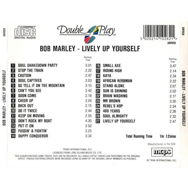 Bob Marley - Lively Up Yourself (CD, Compilation) - VG+/VG+ - Classical33.co.uk