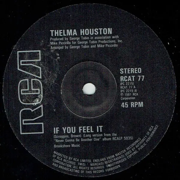 Thelma Houston - If You Feel It - All City Records