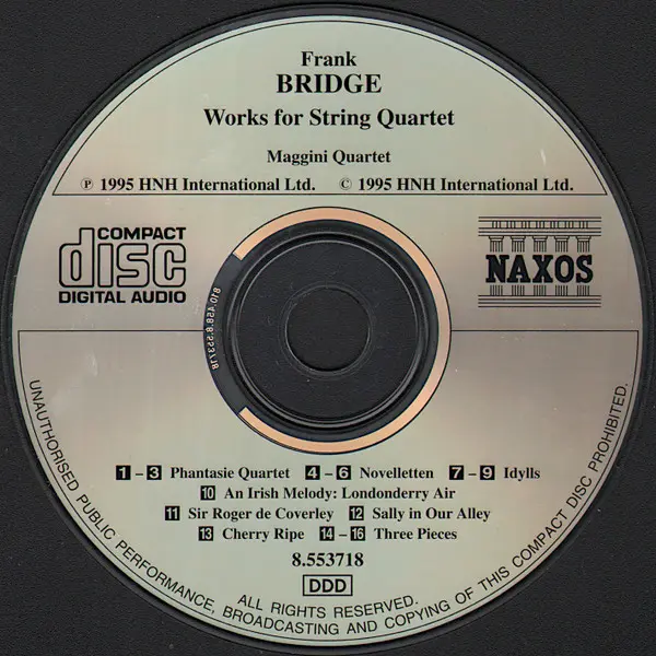 Frank Bridge - The Maggini Quartet - Works For String Quartet (CD, Album) - NM/NM - Classical33.co.uk