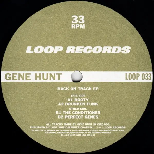 Gene Hunt - Back On Track EP - All City Records