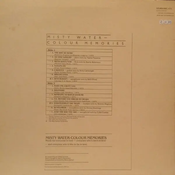 Misty Water - Colour Memories Vinyl LP (LP Record) - NM/VG+ - Classical33.co.uk