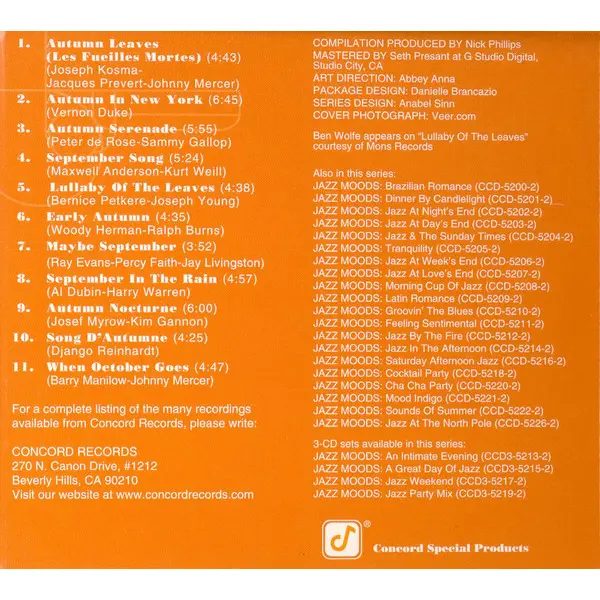 Jazz Moods: Sounds Of Autumn (CD, Compilation) - NM/VG+ - Classical33.co.uk