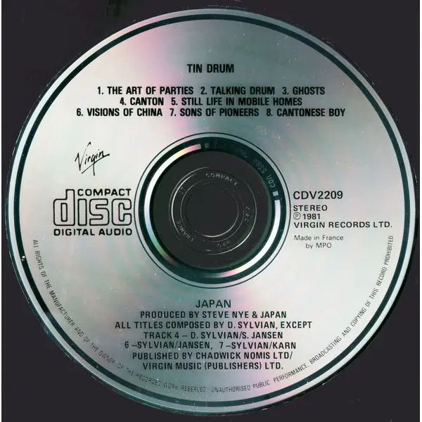 Japan - Tin Drum (CD, Album) - VG+/VG+ - Classical33.co.uk
