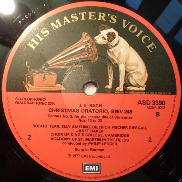Johann Sebastian Bach - Elly Ameling • Janet Baker • Robert Tear • Dietrich Fischer-Dieskau • The King's College Choir Of Cambridge • The Academy Of St. Martin-in-the-Fields • Philip Ledger - Christmas Oratorio Vinyl LP (3xLP Record, Quadraphonic, Box) - NM/VG+ - Classical33.co.uk