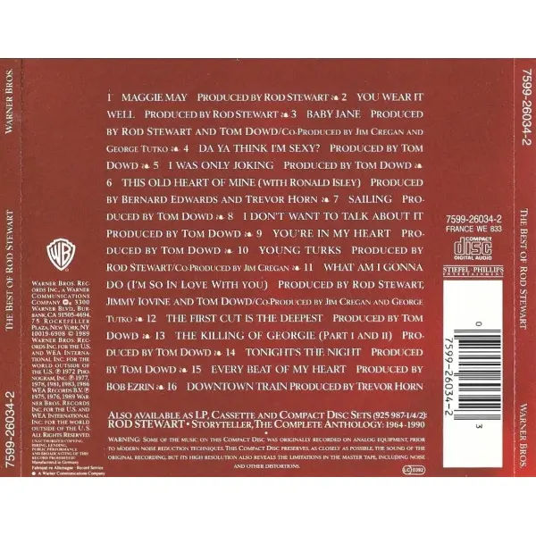 Rod Stewart - The Best Of Rod Stewart (CD, Compilation) - VG+/VG+ - Classical33.co.uk