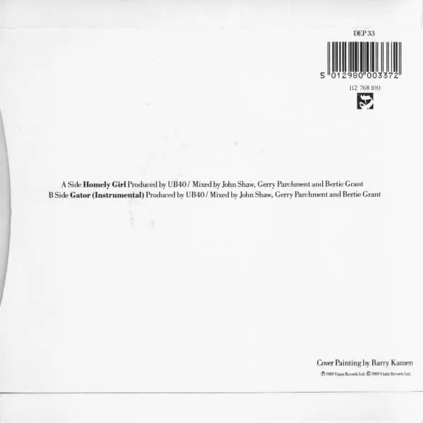 UB40 - Homely Girl 7 Inch Vinyl Single (7 Inch Record) (45 Record) - NM/VG+ - Classical33.co.uk