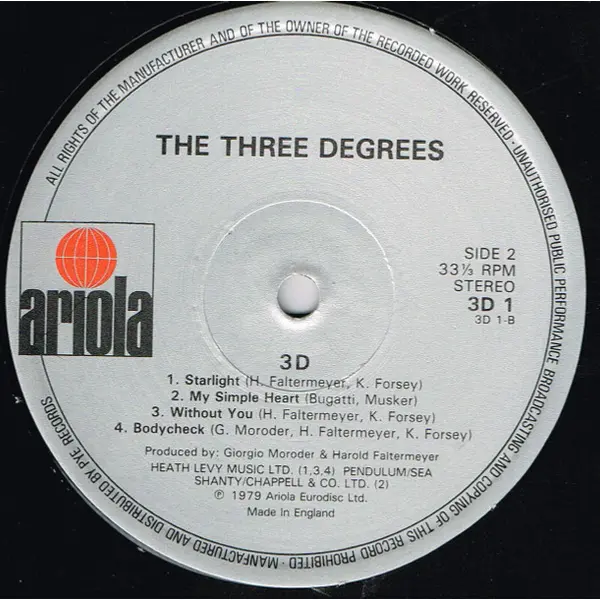 3 Degrees - 3D Vinyl LP (LP Record, Album) - VG+/VG+ - Classical33.co.uk