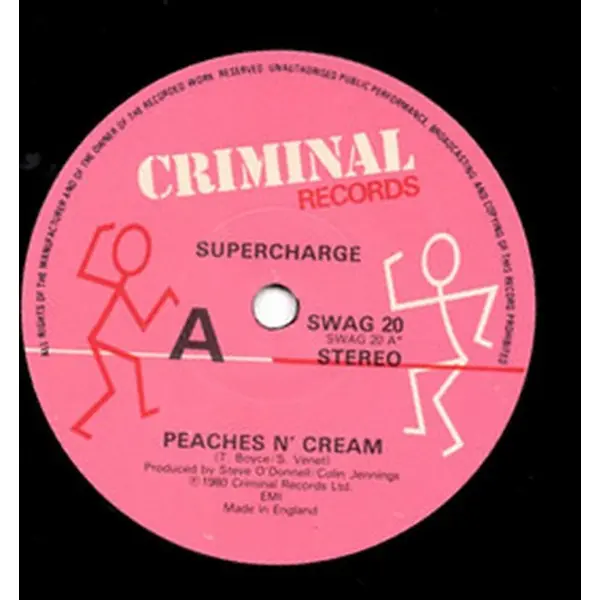 Supercharge - Peaches N' Cream 7 Inch Vinyl Single (7 Inch Record) - NM/VG+ - Classical33.co.uk