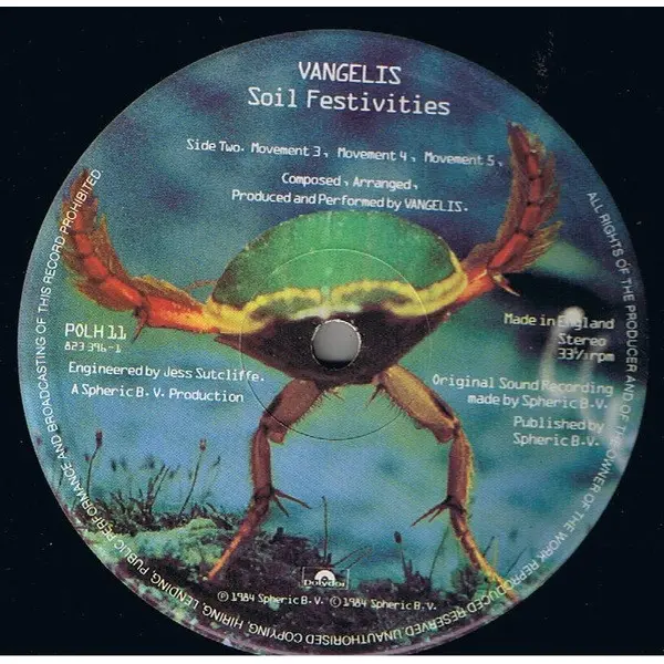 Vangelis - Soil Festivities Vinyl LP (LP Record, Album) - NM/VG+ - Classical33.co.uk
