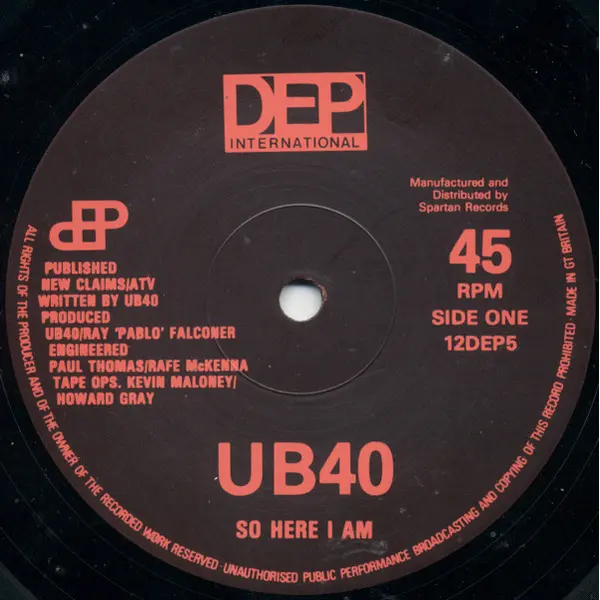 UB40 - So Here I Am 12" Vinyl Single (12 Inch Record) - VG+/VG+ - Classical33.co.uk