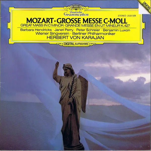 Mozart - Barbara Hendricks • Janet Perry • Peter Schreier • Benjamin Luxon, Wiener Singverein • Berliner Philharmoniker, Herbert von Karajan - Grosse Messe C-moll = Great Mass In C Minor, K. 427 Vinyl LP (LP Record) - NM/NM - Classical33.co.uk