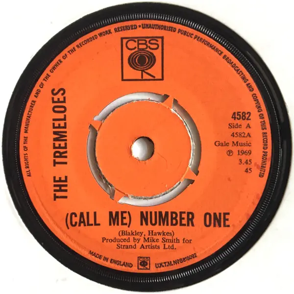 Tremeloes, The - (Call Me) Number One - All City Records