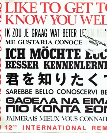 Howard Jones - Like To Get To Know You Well - All City Records