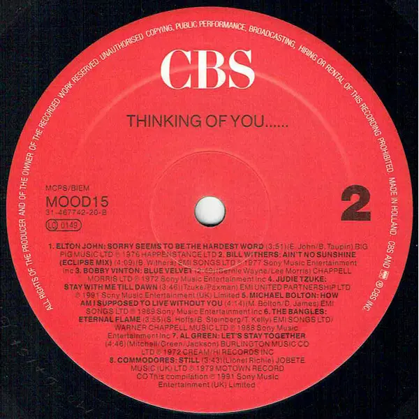 Thinking Of You...... Vinyl LP Album (LP Record) - VG+/VG+ - Classical33.co.uk