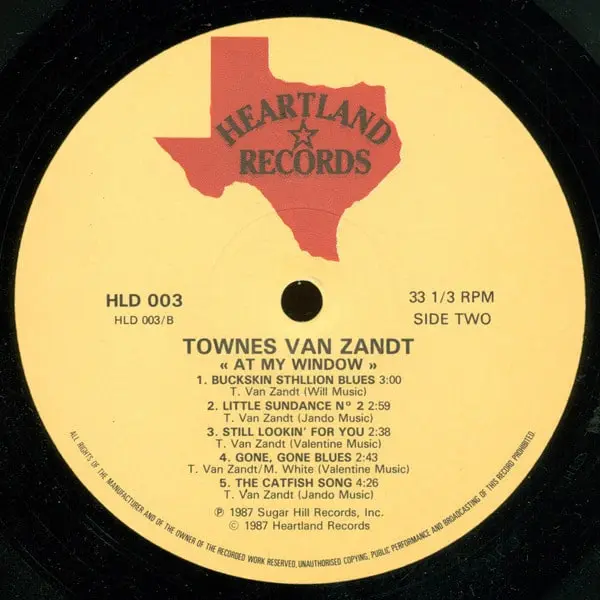 Townes Van Zandt - At My Window Vinyl LP (LP Record, Album) - M/NM - Classical33.co.uk