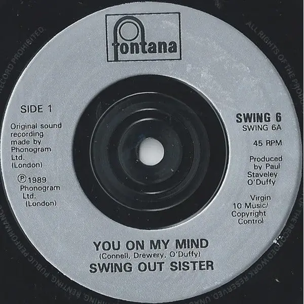 Swing Out Sister - You On My Mind 7 Inch Vinyl Single (7 Inch Record) (45 Record) - VG+/VG+ - Classical33.co.uk