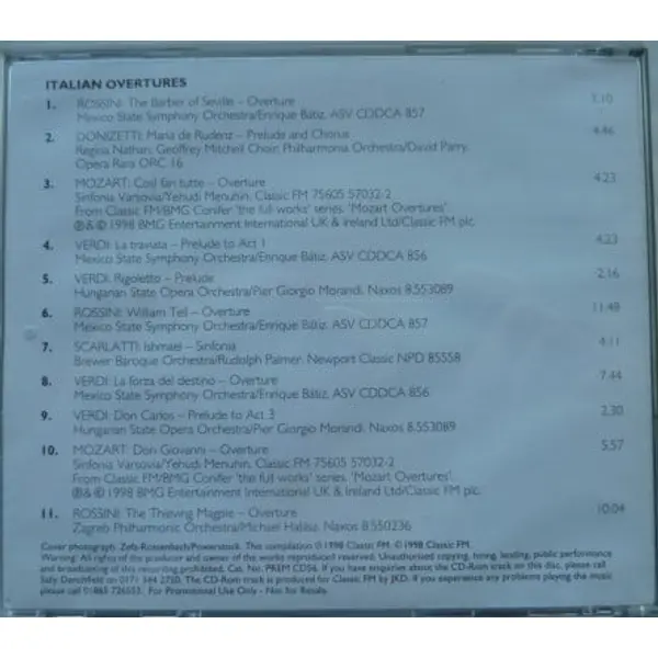Italian Overtures (CD, Compilation) - VG+/VG+ - Classical33.co.uk